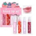 Dragon Ranee 4 Pcs Fruit Lip Oil Set Lip Gloss Crystal Jelly Liquid Lipstick Set