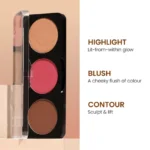 Swiss Beauty Cheek-A-Boo 3-in-1 with Blusher , Contour and Highlighter SB-838 - Image 3