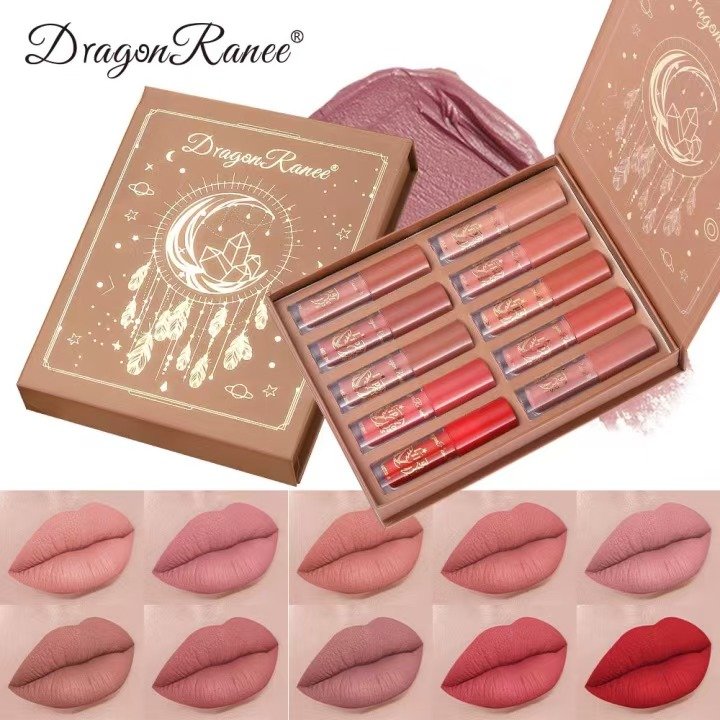 ccefbea830d8010384d561eb14a41a6e Dragon Ranee liquid lipstick set 12pcs - Image 1