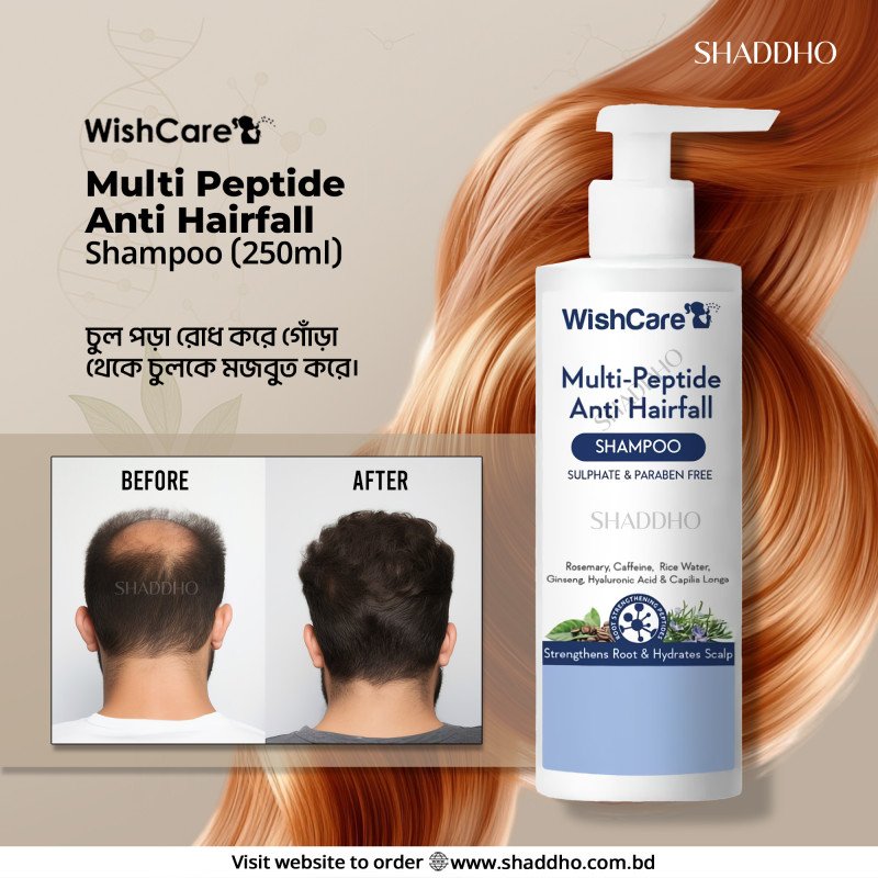 wishcare anti hairfall shampoo WishCare Multi-Peptide Anti Hairfall Shampoo 250ml - Image 1