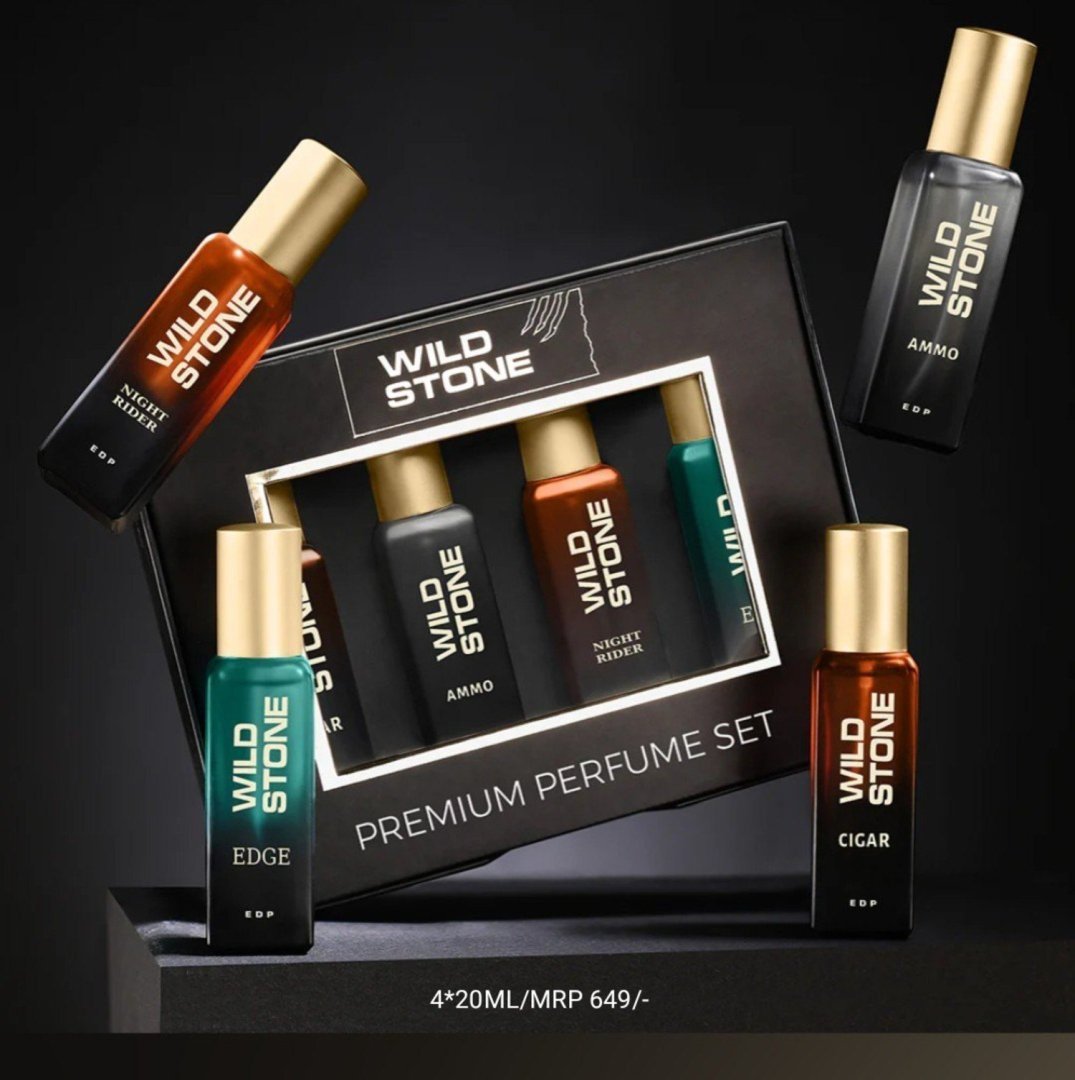 wild-stone-perfume-spray-gift-set-80ml Wild Stone Premium Perfume Gift set 4p*20ml - Image 1