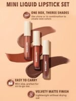 She Glam Matte Allure Mini Liquid Lipstick 3pcs Set-Nude Beach