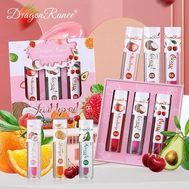 S4ec4c5a765504f83984943754fb4517an DRAGON RANEE FRUIT LIP OIL 3pcs set - Image 1