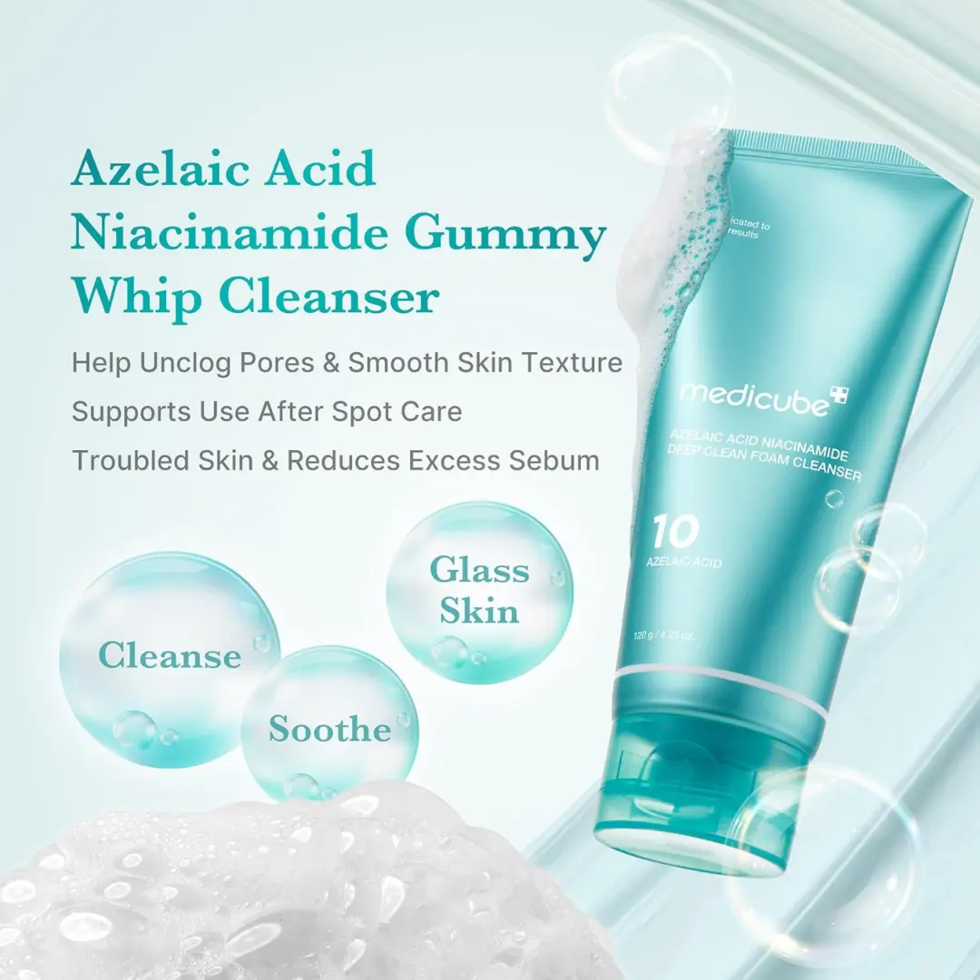 medicube-azelaic-acid-niacinamide-deep-clean-foam-cleanser-120g-yhytwr MEDICUBE AZELAIC ACID CLEANSER 120G - Image 1