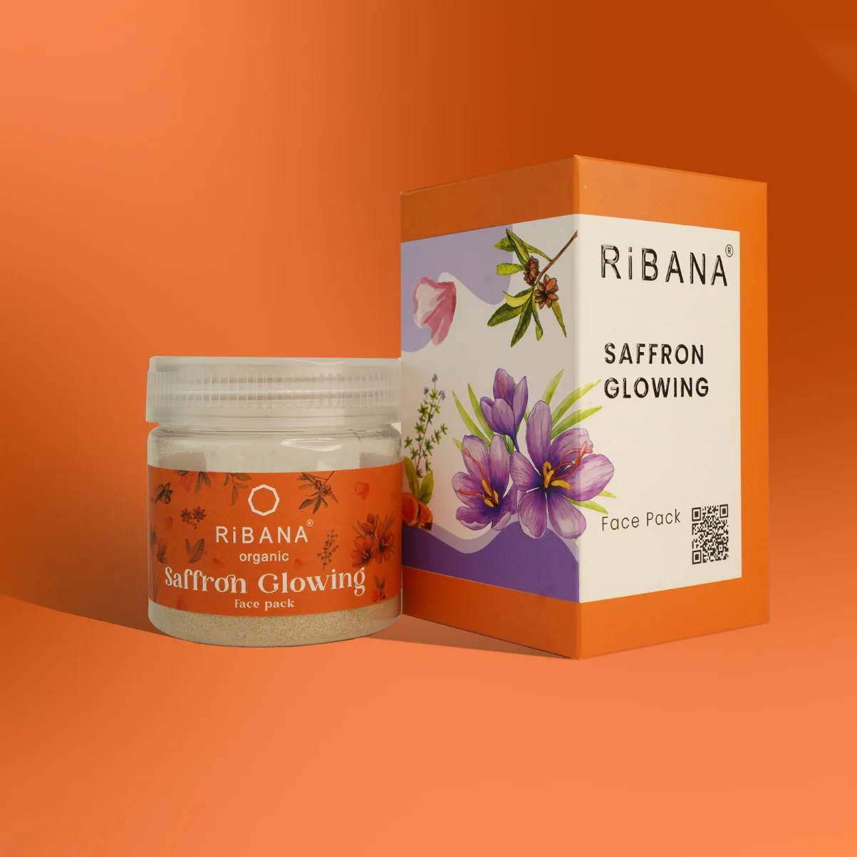 Ribana_Saffron_Glowing_Facepack_100_gm RIBANA SAFFRON GLOWING FACE PACK 50g - Image 1
