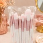 MAANGE 12 PCS PINK & WHITE BRUSH