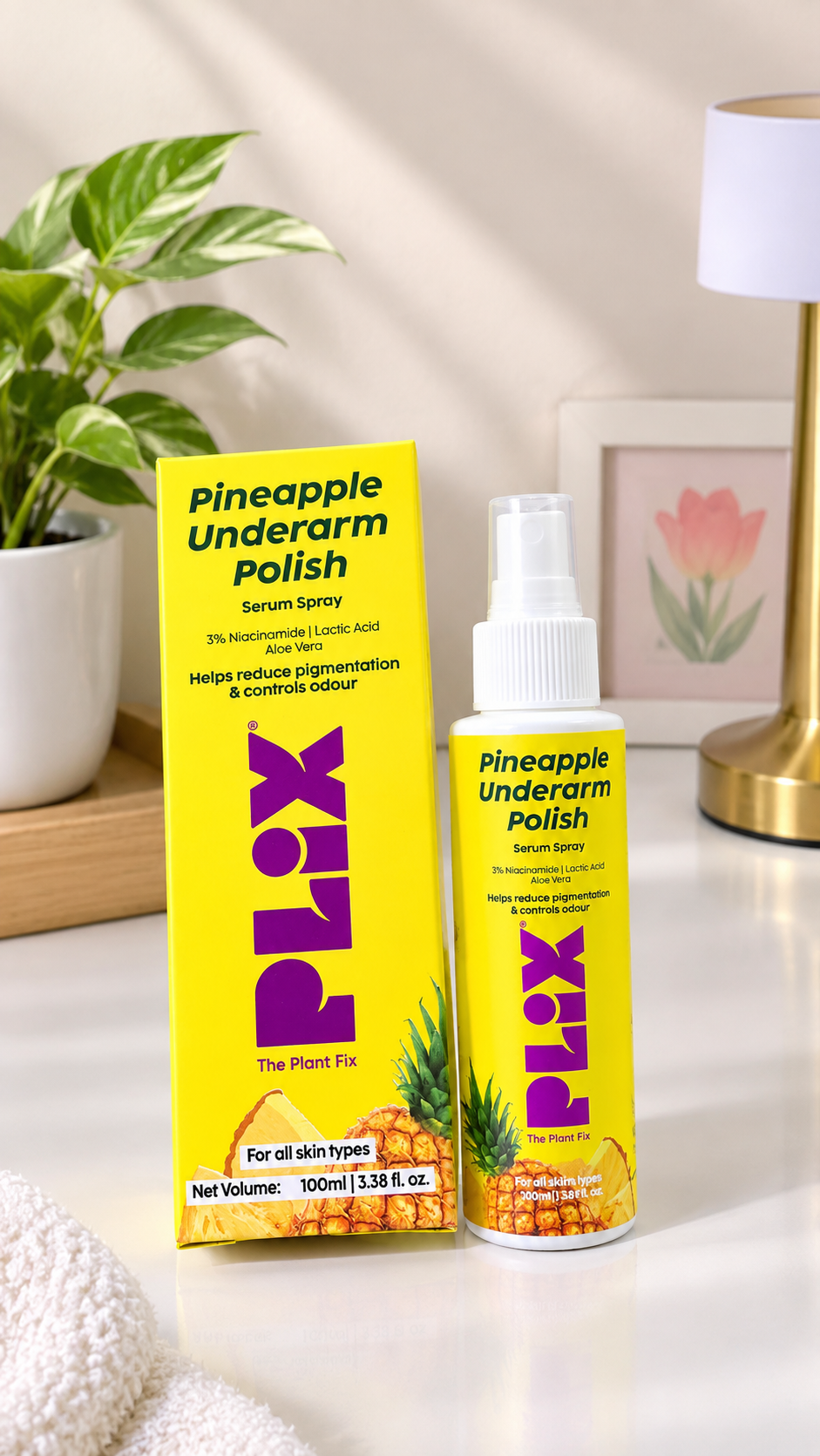 780643fa-ee14-4694-8a25-980a06e7ad31 THE PLANT FIX PLIX PINEAPPLE UNDERARM POLISH SERUM SPRAY 100ML - Image 1